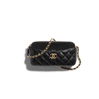 CHANEL ZIPPED PHONE HOLDER WITH CHAIN AP4743 B20683 (17.5*10*3cm)